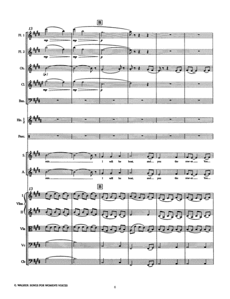 Songs for Women's Voices: 6. I Will Be Earth (Downloadable SSA Chamber Orchestra Score)