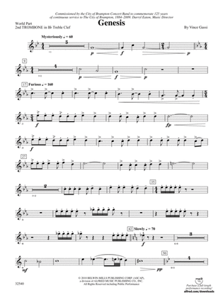 Genesis: (wp) 2nd B-flat Trombone T.C.