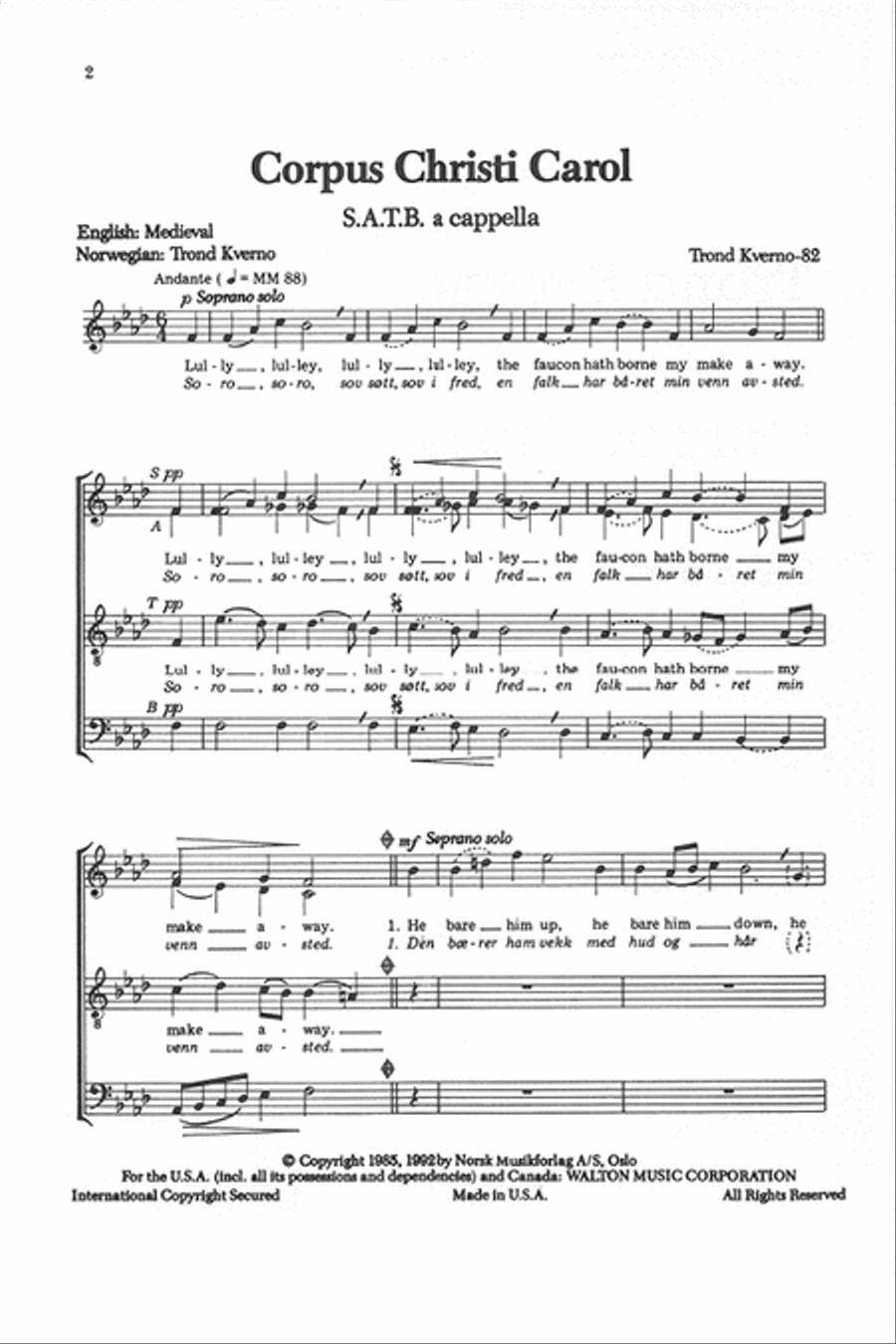 Corpus Christi Carol Divisi scores gallery preview page 2