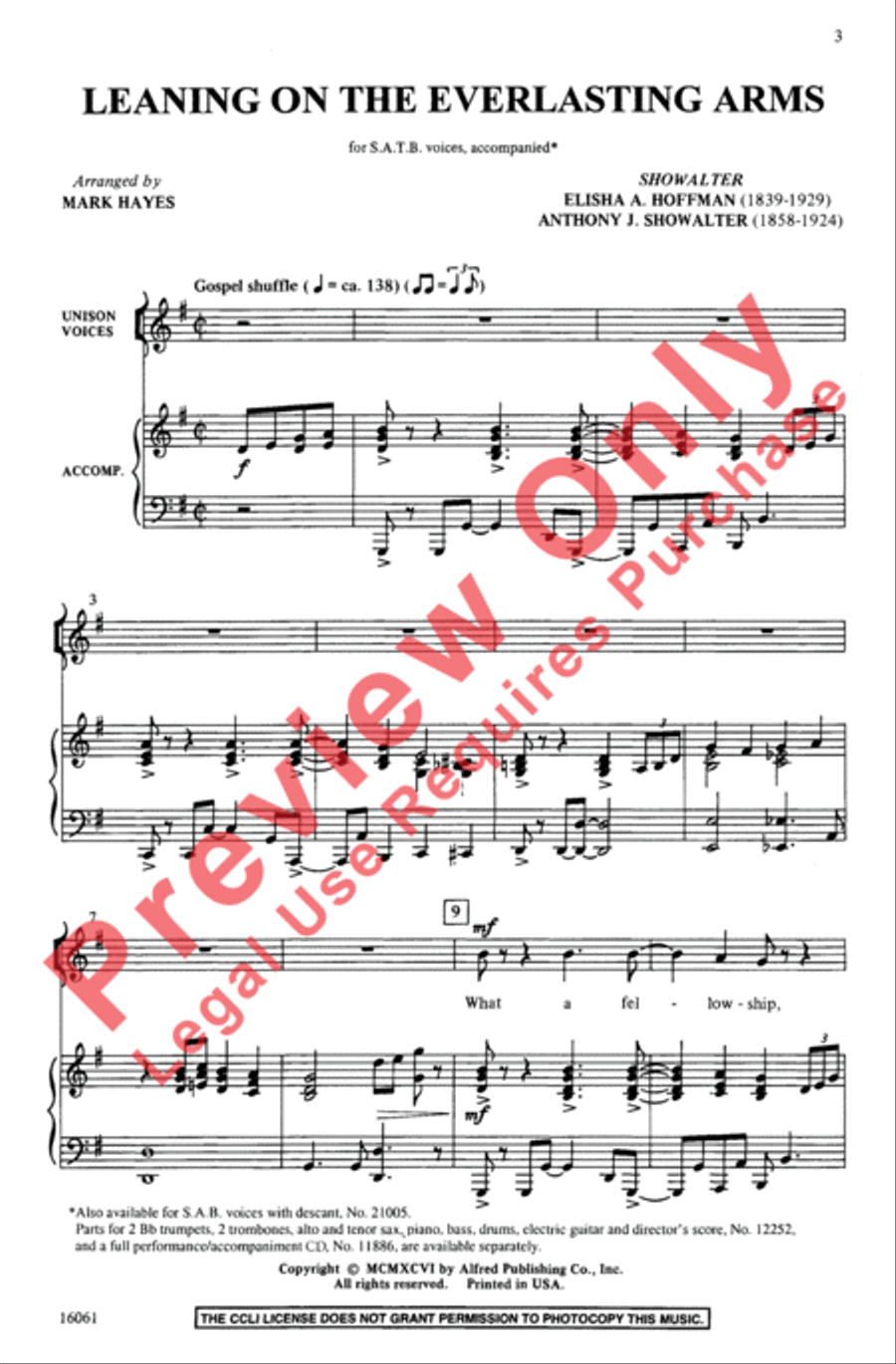 Leaning on the Everlasting Arms 4-Part scores gallery preview page 3