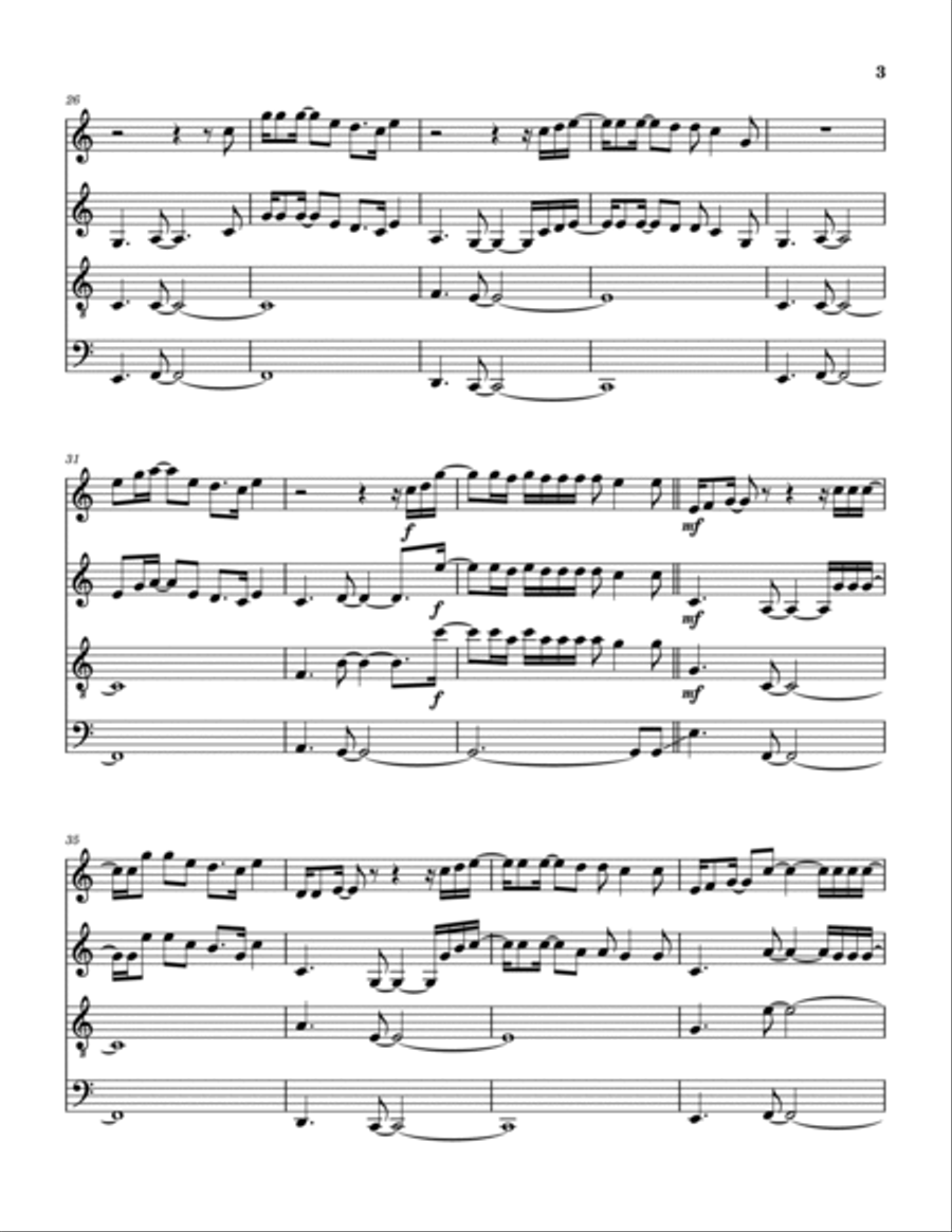 Sunday Is Coming Saxophone Quartet scores gallery preview page 4