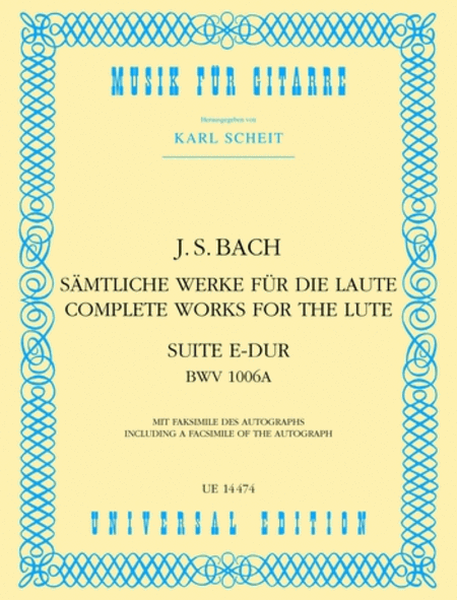 Suite, E major, BWV 1006A (Schei