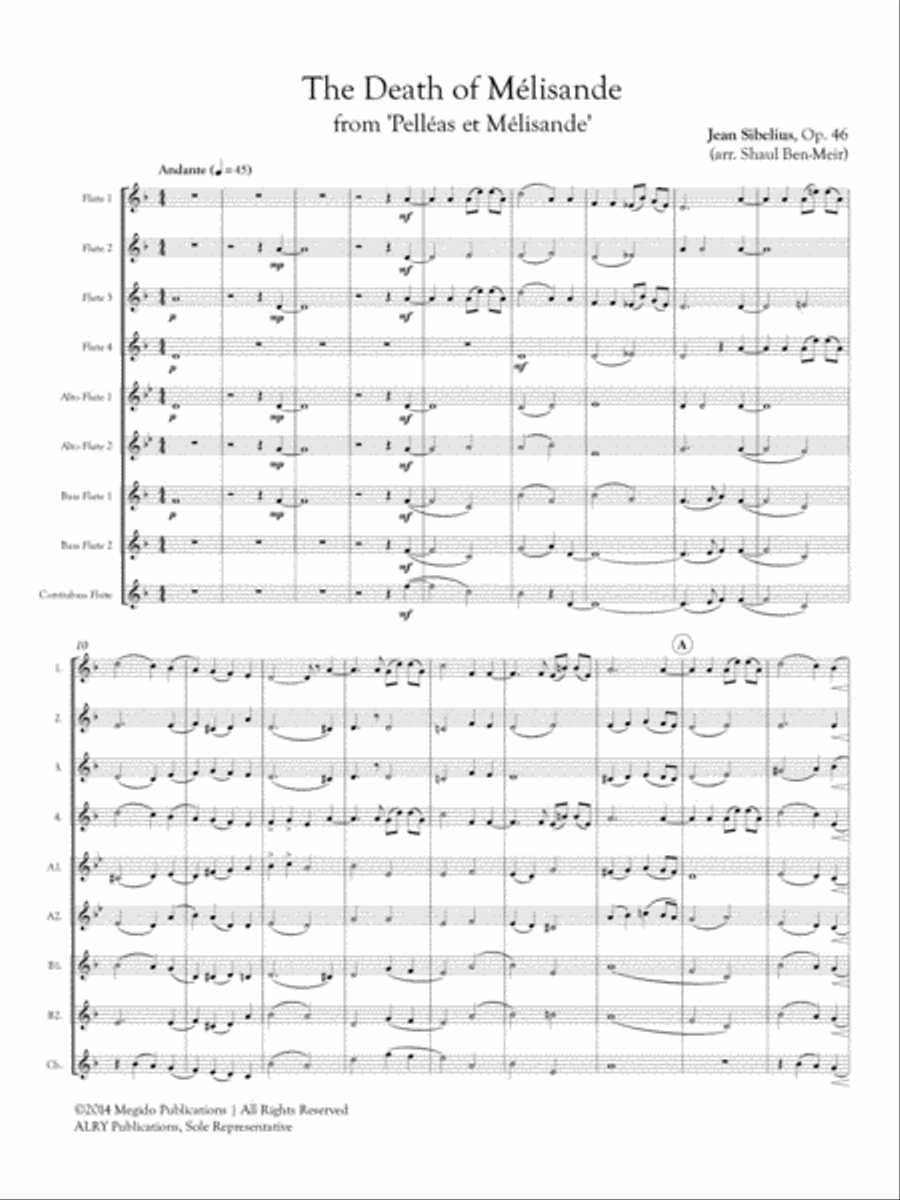 The Death of Melisande for Flute Orchestra Flute Choir scores gallery preview page 2
