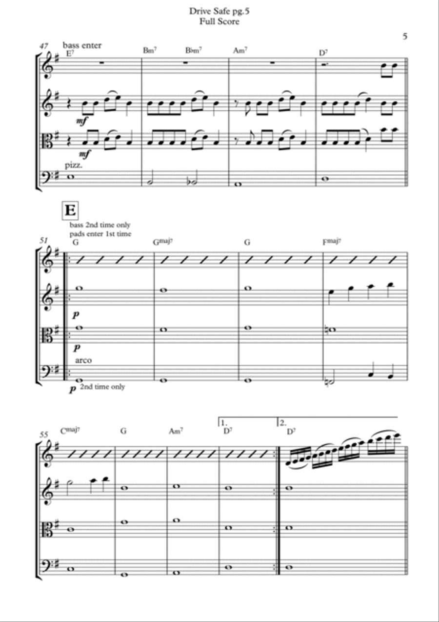 Drive Safe String Quartet scores gallery preview page 5