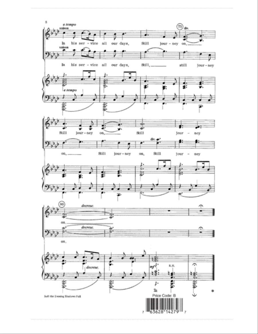 Soft the Evening Shadows Fall 4-Part scores gallery preview page 8