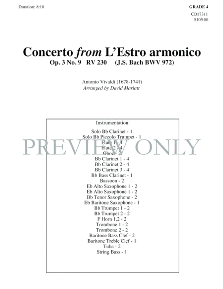 Concerto from L'Estro armonico Concert Band scores gallery preview page 2
