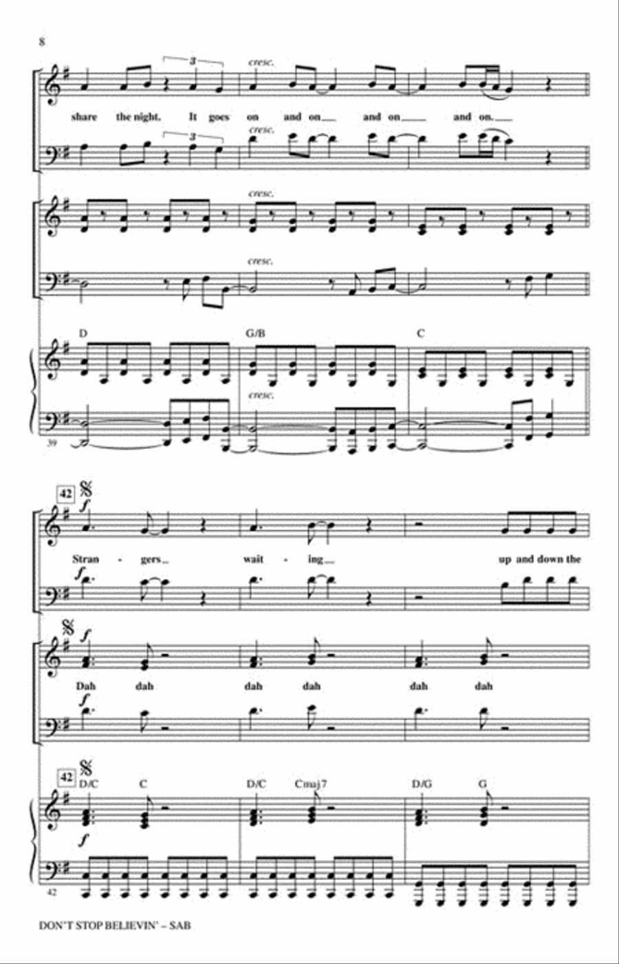 Don't Stop Believin' Choir scores gallery preview page 3