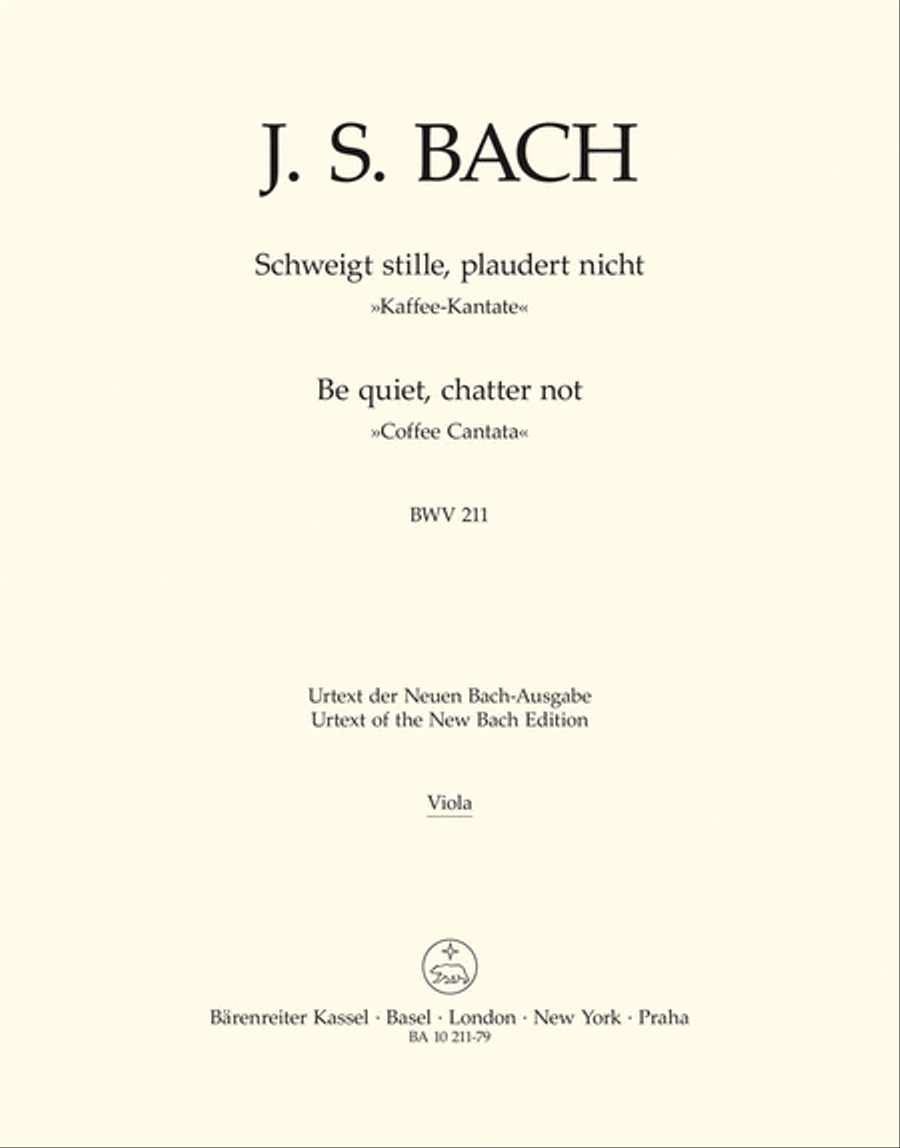 Be silent, not a word BWV 211 'Coffee Cantata' Viola scores gallery preview page 1