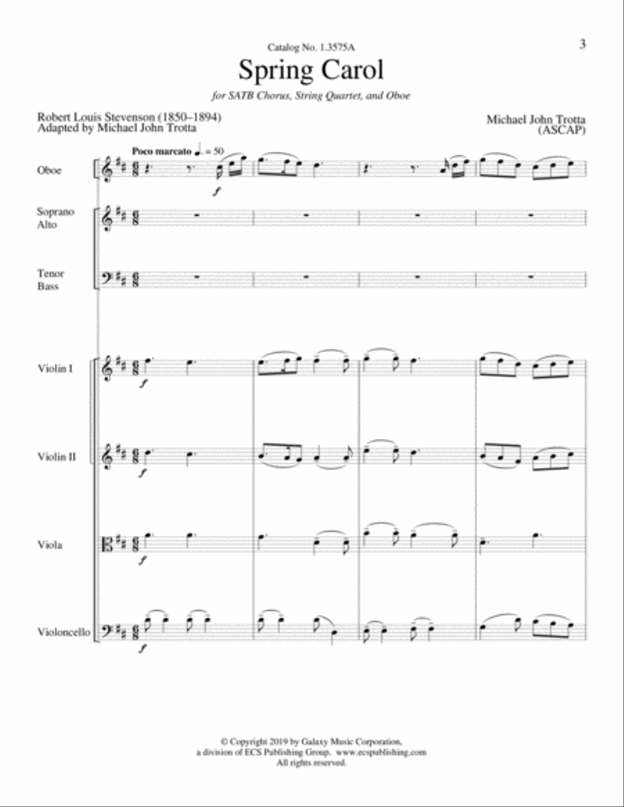 Spring Carol Spring Carol Choir scores gallery preview page 3