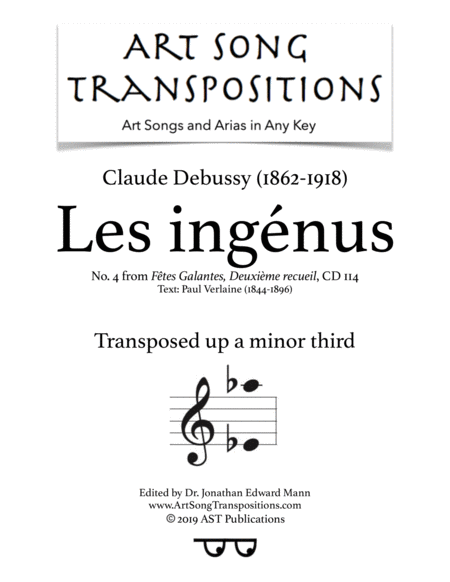 DEBUSSY: Les ingénus (transposed up a minor third)