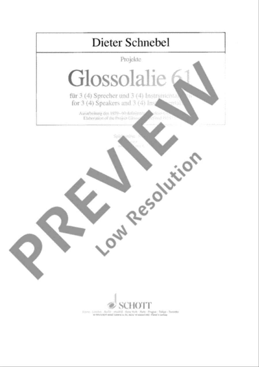 Glossolalie 61 Performance Score scores gallery preview page 2