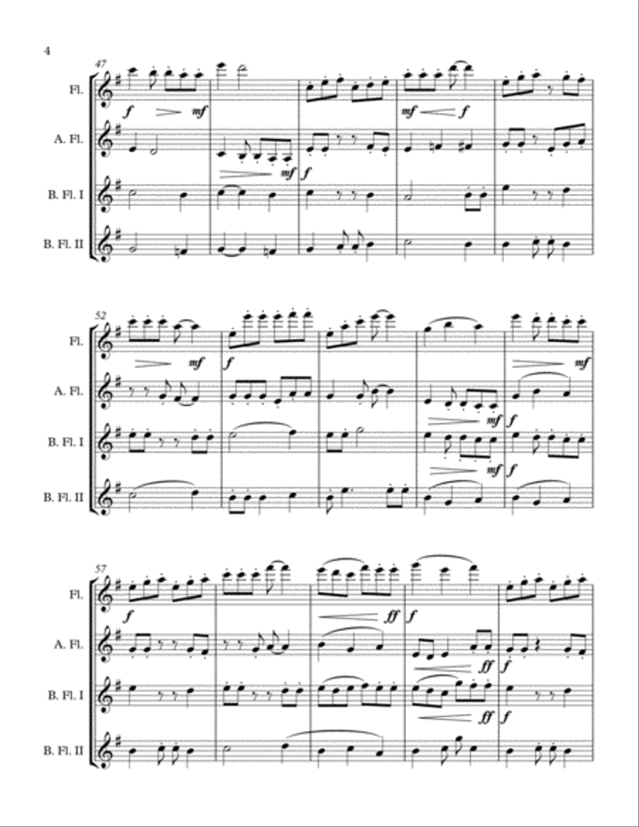 4 Birds Chatting Woodwind Quartet scores gallery preview page 4