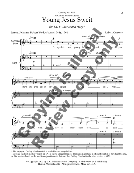Young Jesus Sweit (Choral Score)
