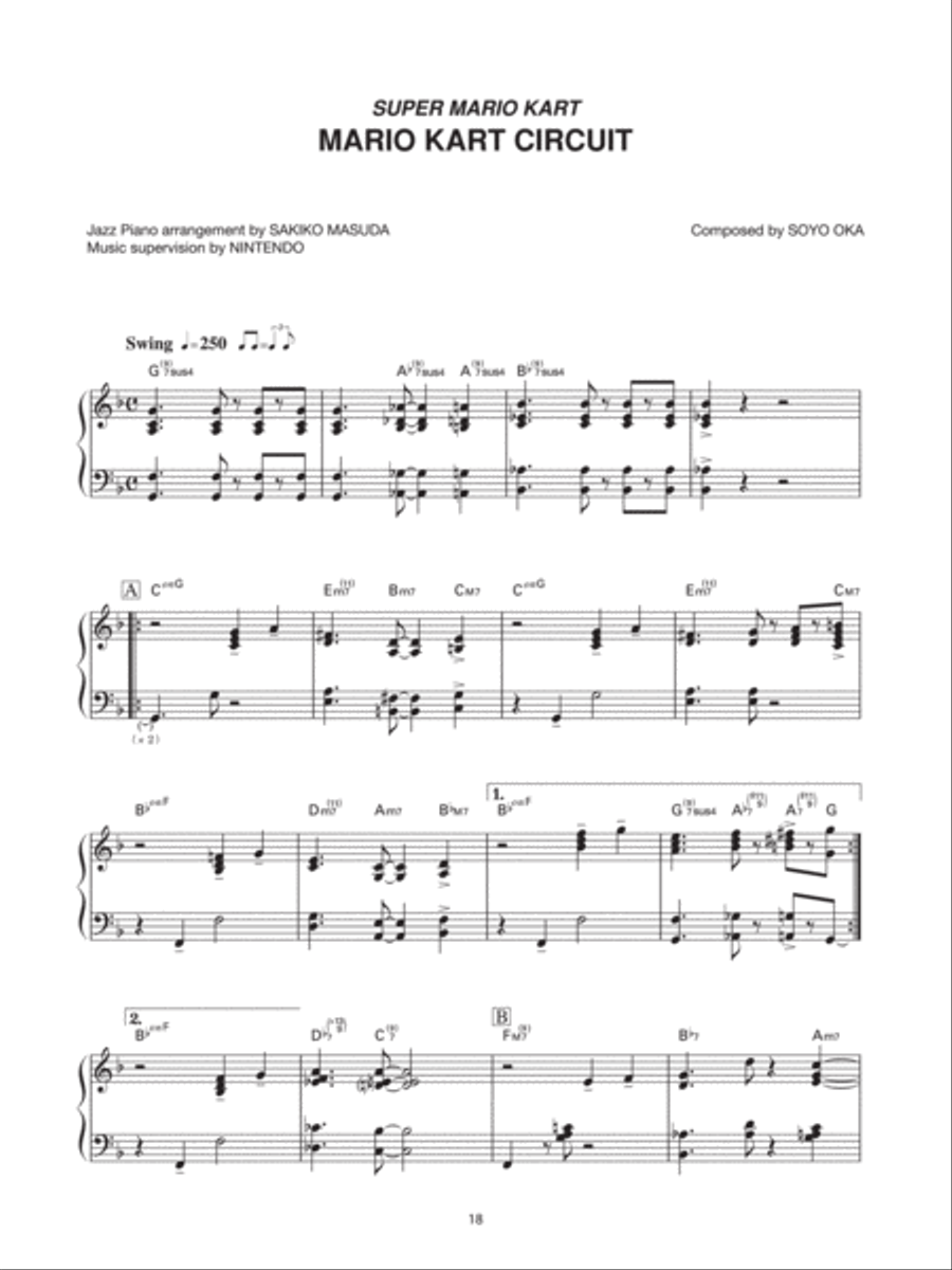 Super Mario Kart Mario Circuit Piano Solo scores gallery preview page 1