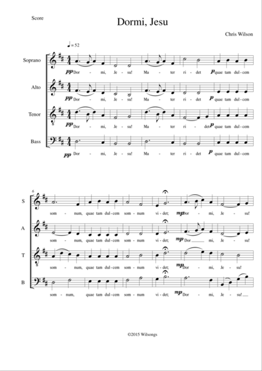 Dormi, Jesu 4-Part scores gallery preview page 1