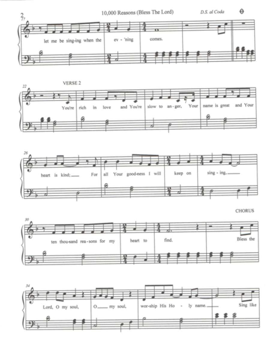 10,000 Reasons (Bless The Lord) Voice scores gallery preview page 2