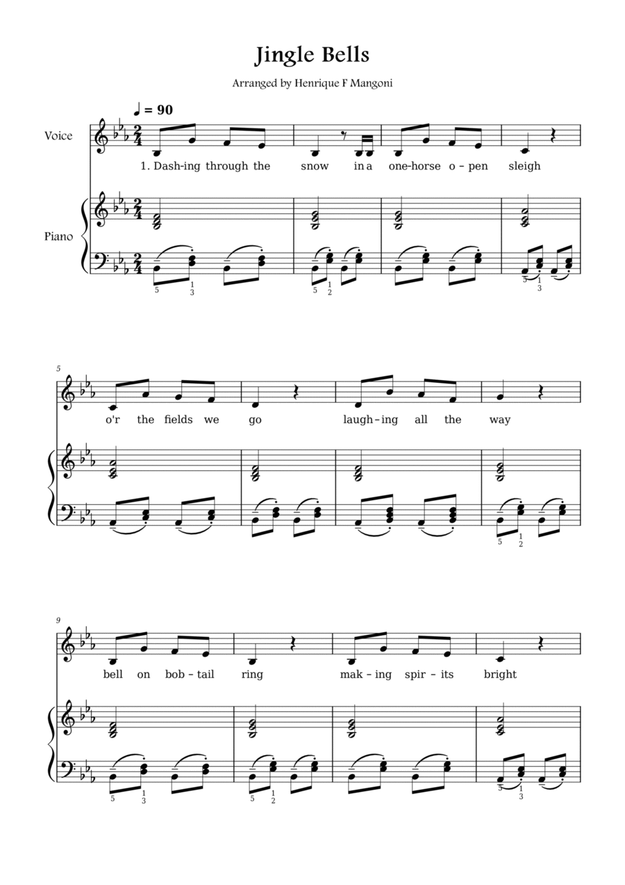 Jingle Bells Voice scores gallery preview page 1