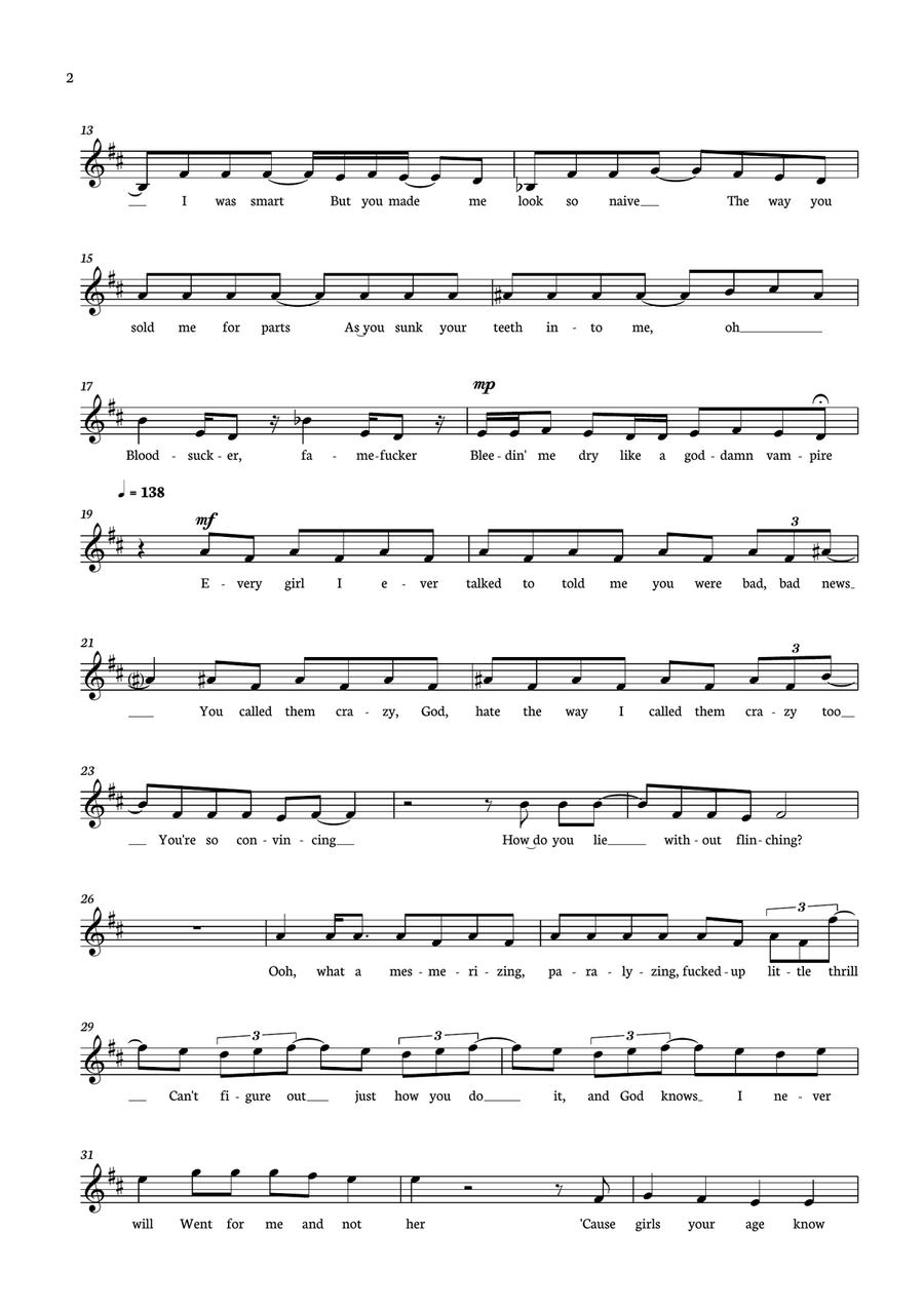Vampire Vampire Piano scores gallery preview page 2