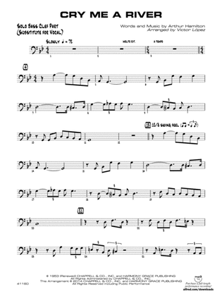 Cry Me a River: Solo Bass Clef Part (Substitute for Vocal)
