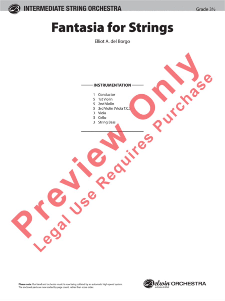 Fantasia for Strings String Orchestra scores gallery preview page 2