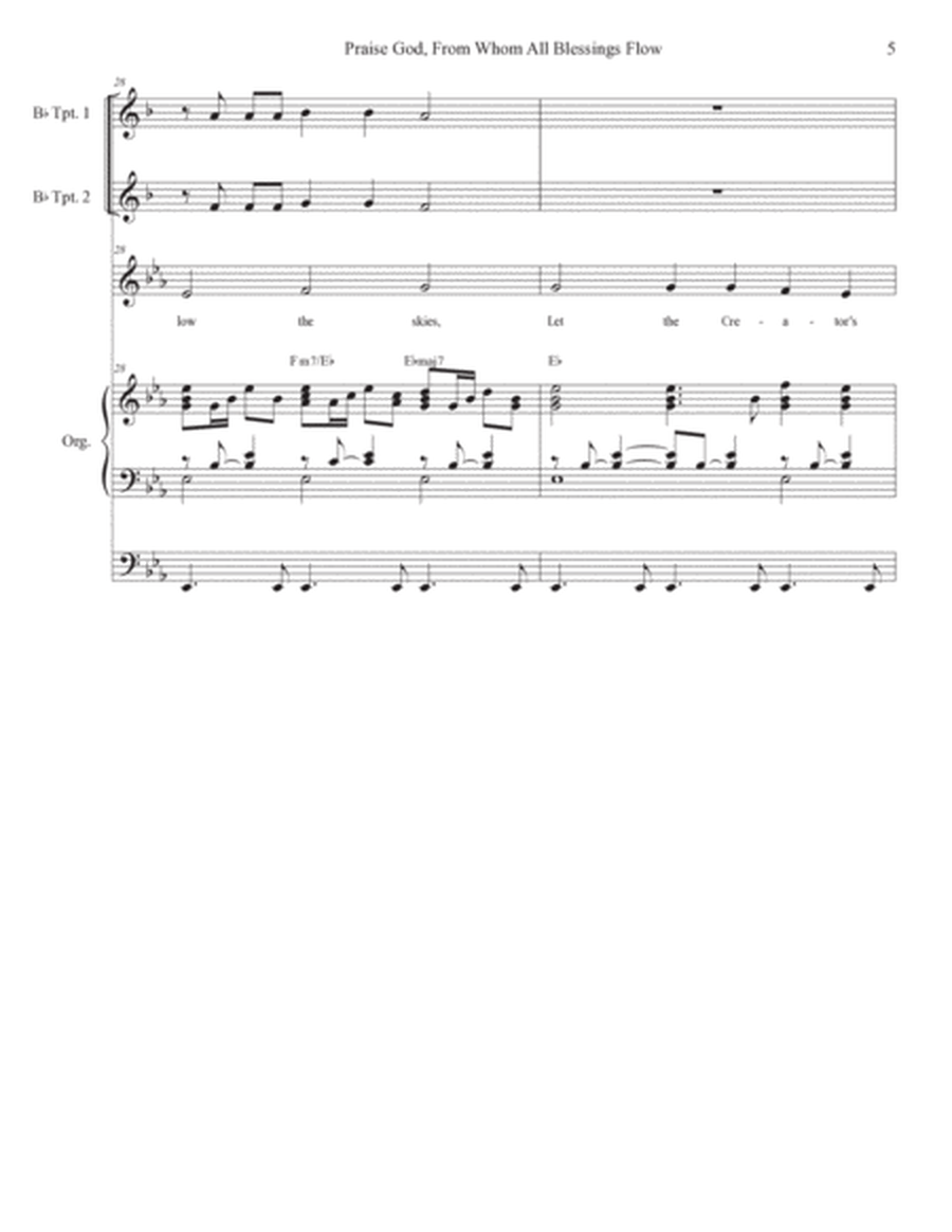 Praise God, From Whom All Blessings Flow (Vocal solo - Medium Key) (Full Score - Alt.) - Score Only image number null