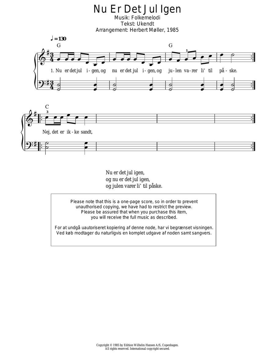 Nu Er Det Jul Igen Nu Er Det Jul Igen Piano Solo scores gallery preview page 1