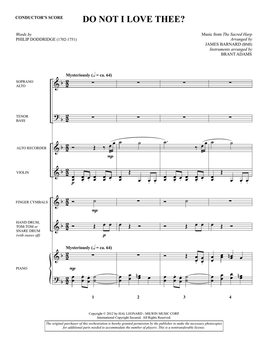 Do Not I Love Thee? - Score