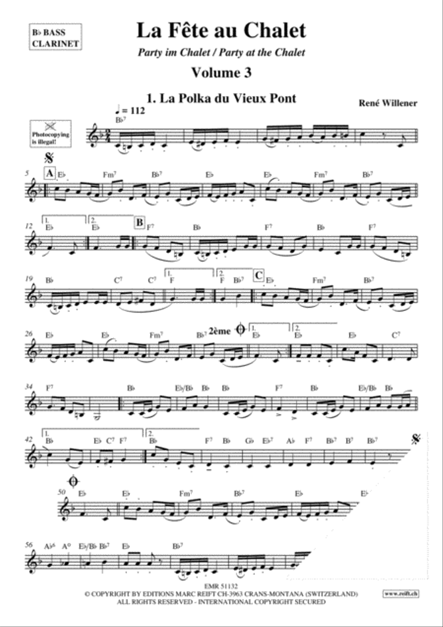 La Fete au Chalet Volume 3 Bass Clarinet scores gallery preview page 3