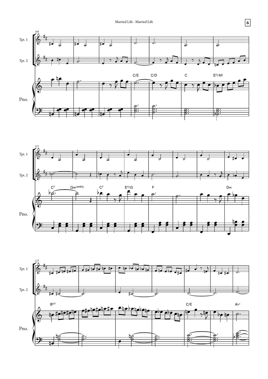 Married Life Easy Piano scores gallery preview page 6