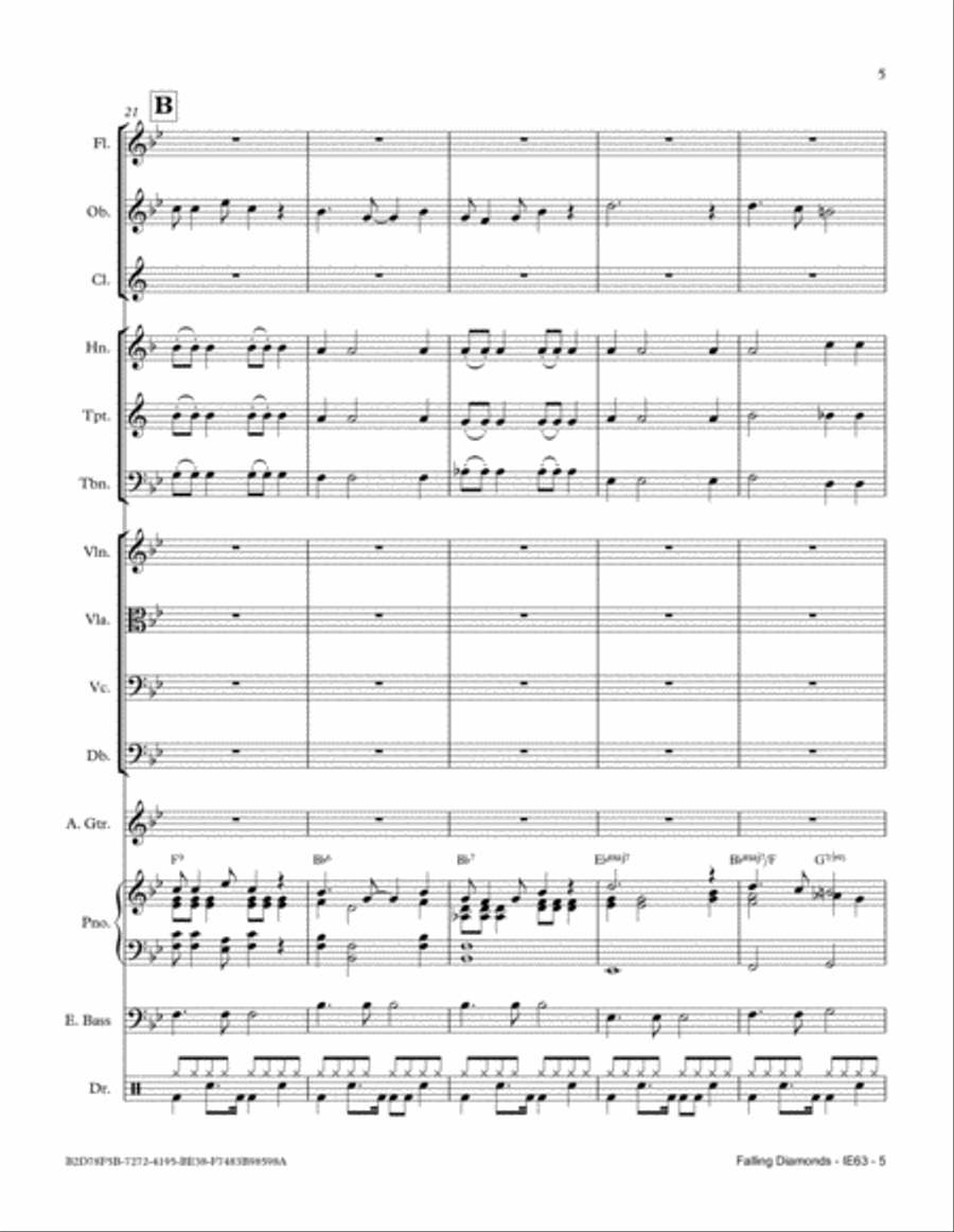 Falling Diamonds Full Orchestra scores gallery preview page 5