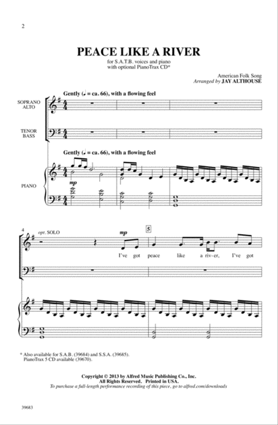 Peace Like a River Choir scores gallery preview page 1