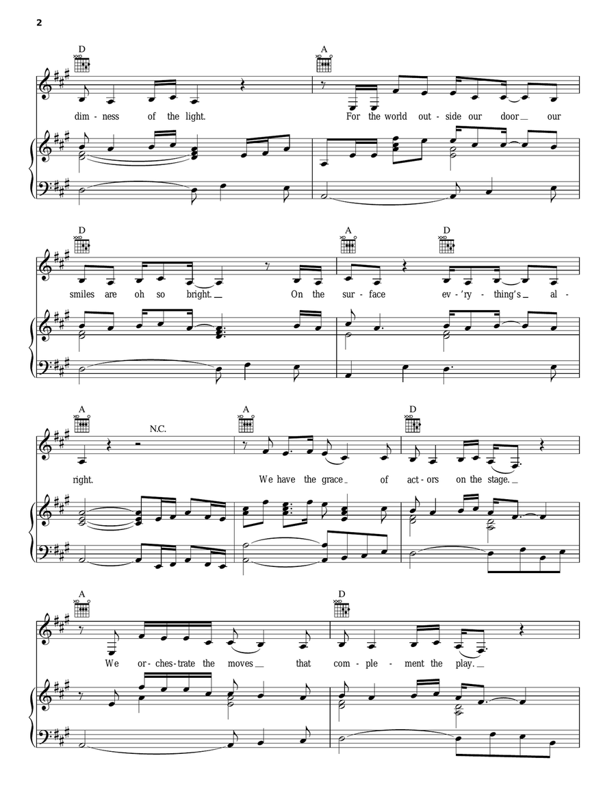 On The Surface On The Surface Piano, Vocal, Guitar scores gallery preview page 2