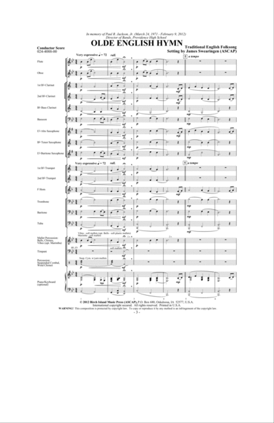 Olde English Hymn Concert Band scores gallery preview page 2