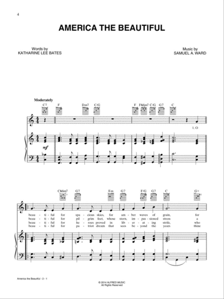 Top-Requested Patriotic Sheet Music Piano, Vocal, Guitar scores gallery preview page 4