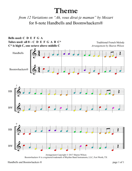 Ten Classical Favorites for 8-note Bells and Boomwhackers® (with Color Coded Notes) image number null