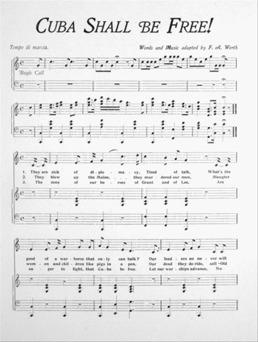 Cuba Shall Be Free 4-Part scores gallery preview page 2