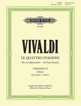 Book cover for Violin Concerto in G minor Op. 8 No. 2 Summer (Edition for Violin and Piano)