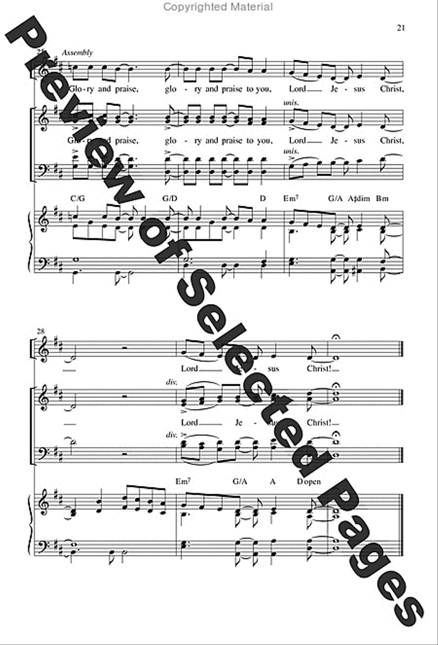 Mass from Age to Age - Choral / Accompaniment edition 4-Part scores gallery preview page 11