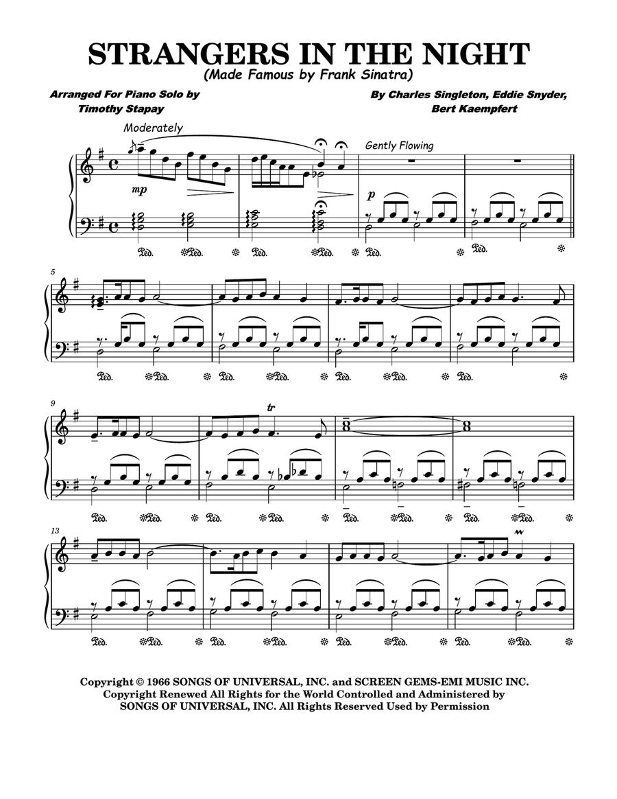 Spanish Eyes Piano Solo scores gallery preview page 1