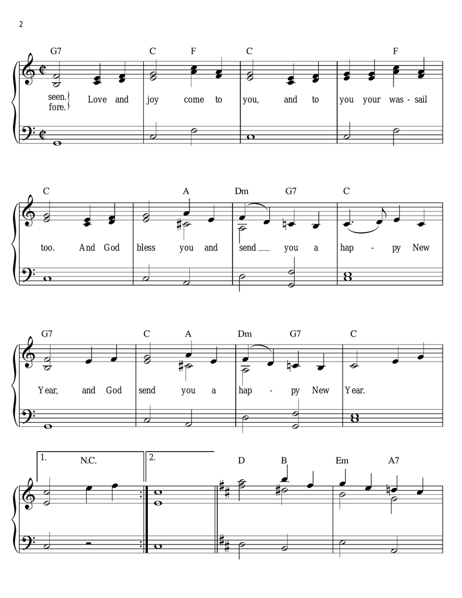 Here We Come A-Caroling Here We Come A-Caroling Easy Piano scores gallery preview page 2