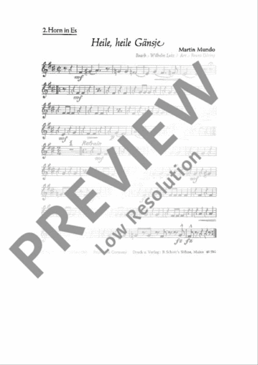 Heile, heile Gänsje Horn scores gallery preview page 2