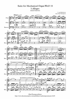 Beethoven: Suite for Mechanical Organ (Clock) WoO 33 Mvt. 3 Allegro - mixed wind trio