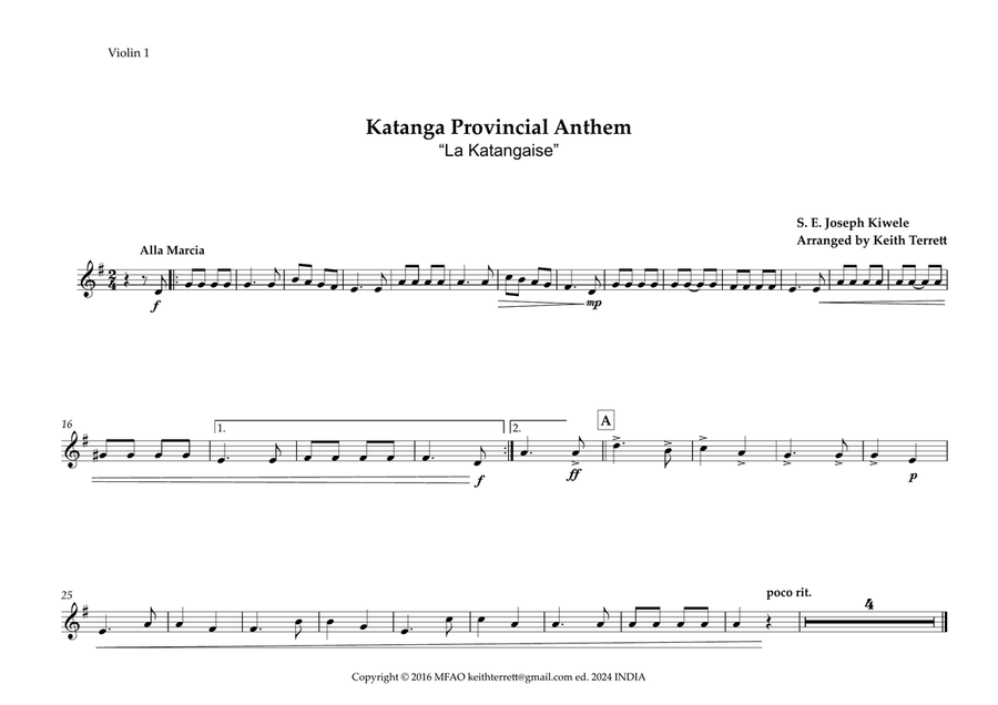 Katanga Provincial Anthem for String Orchestra String Orchestra scores gallery preview page 5