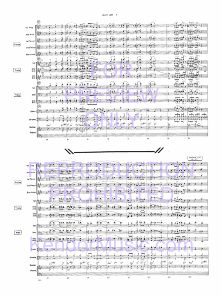 Quiet Lady (Full Score) Jazz Ensemble scores gallery preview page 7