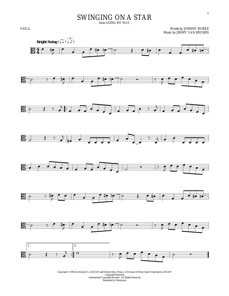 Swinging On A Star Swinging On A Star Viola Solo scores gallery preview page 1