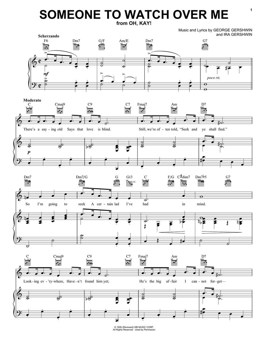 Someone To Watch Over Me Piano, Vocal scores gallery preview page 1