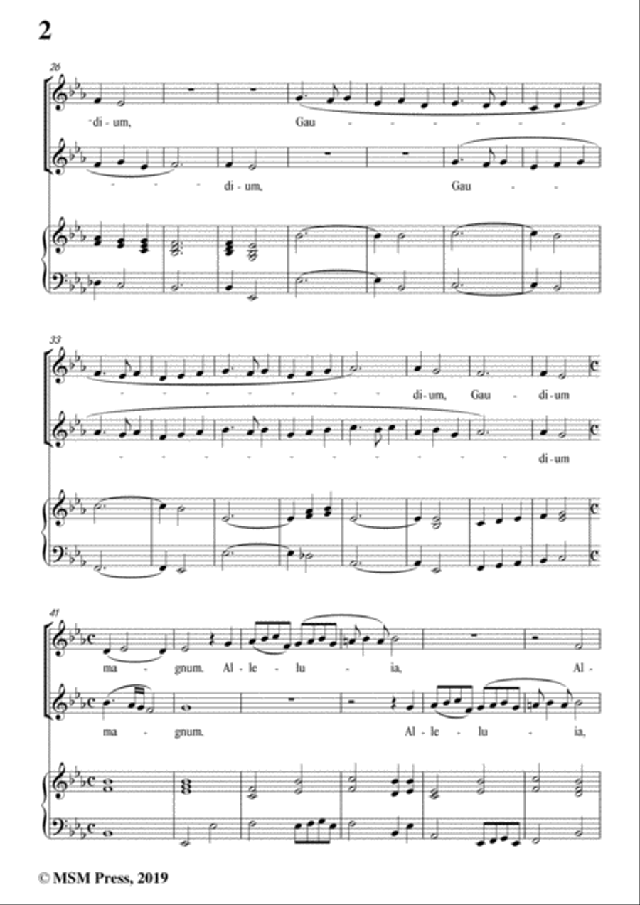 Leoni-Ecce annuntio vobis,in E flat Major,for two Voices&Piano SSA scores gallery preview page 4