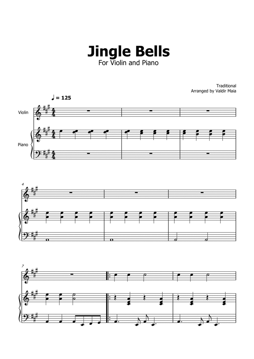 Jingle Bells - Violin and Piano image number null