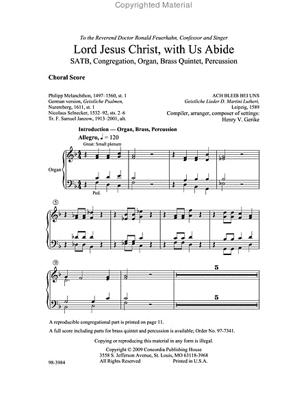 "Lord Jesus Christ, With Us Abide" image number null