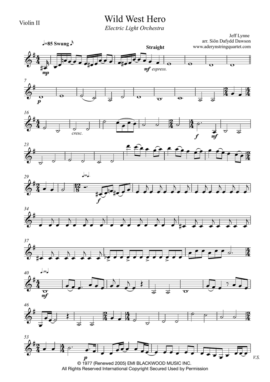 Wild West Hero String Quartet scores gallery preview page 3